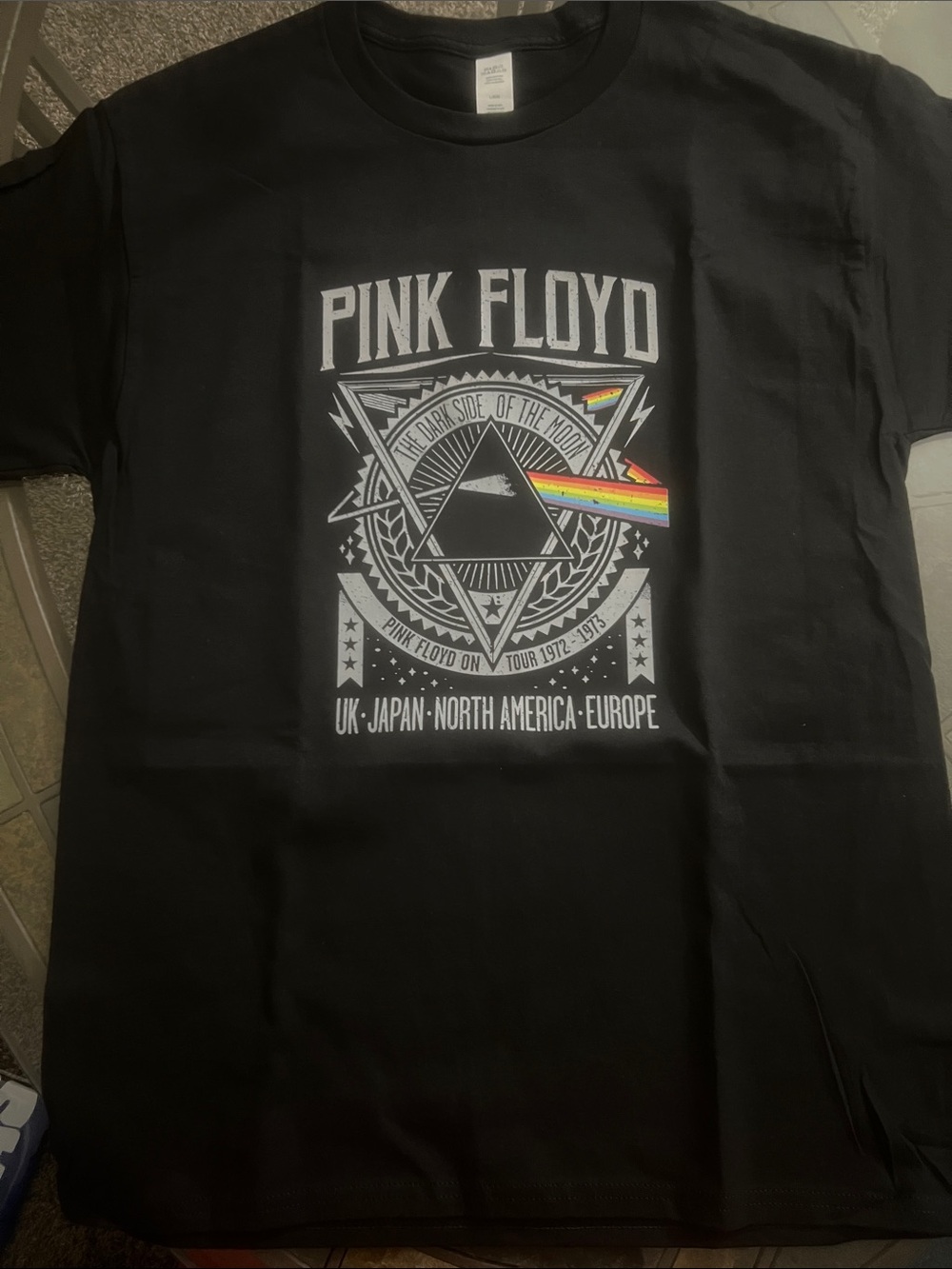 Pink Floyd Black Tee with Rainbow Prism Accent - Picture 2 of 3